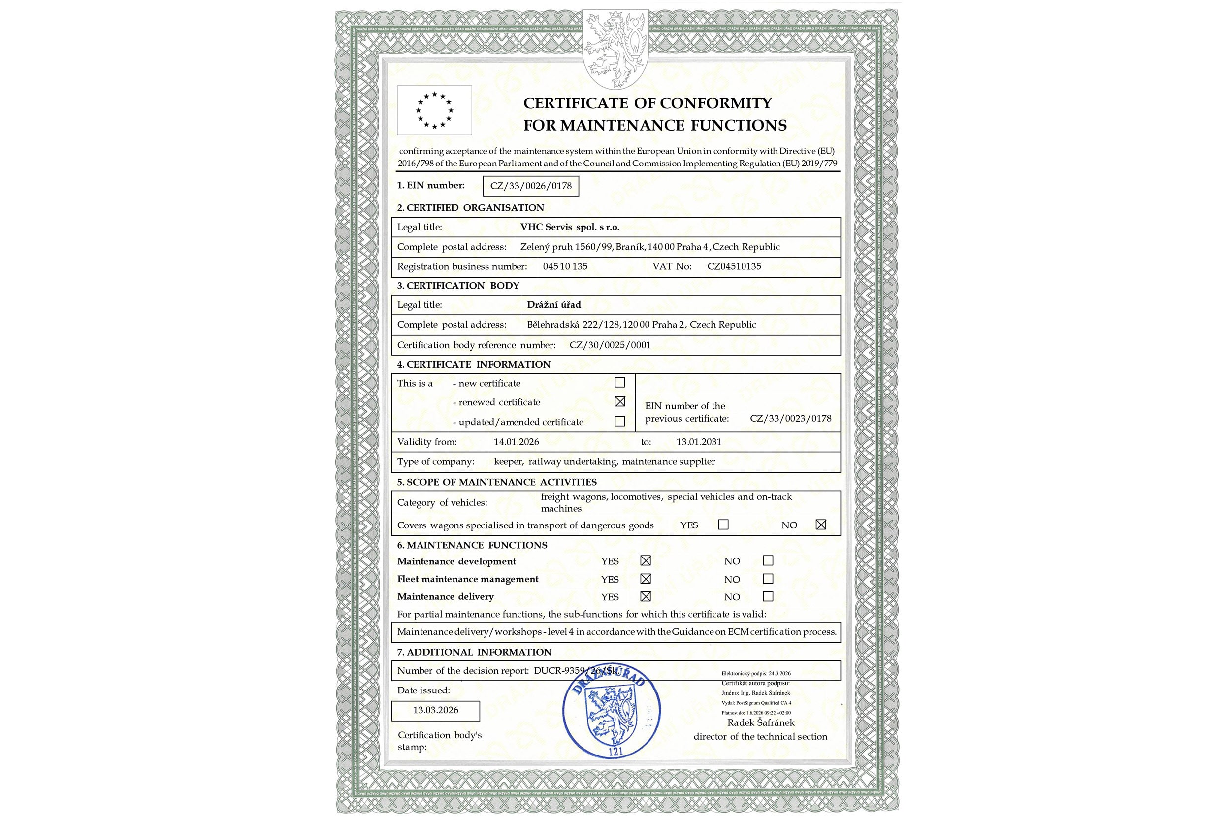 Osvědčení 33 EN(0420314486)